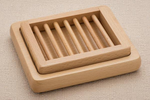 Beechwood Two-Piece Soap Dish
