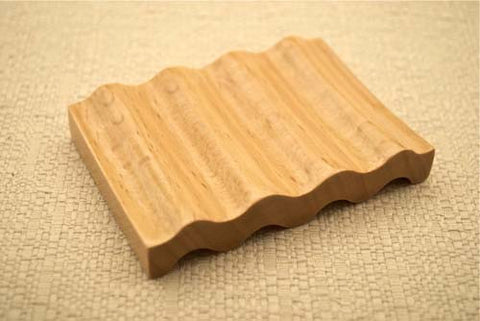 Beechwood Soap Dish - Small Double Grooved