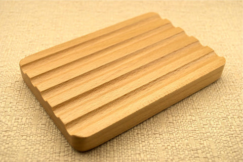Beechwood Soap Dish - Large Grooved