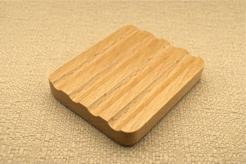 Beechwood Soap Dish - Small Grooved